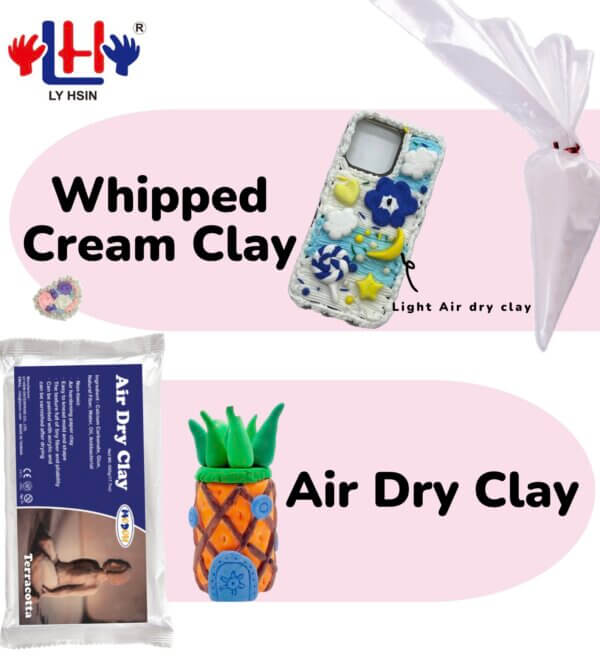 Whipped cream clay and air dry clay