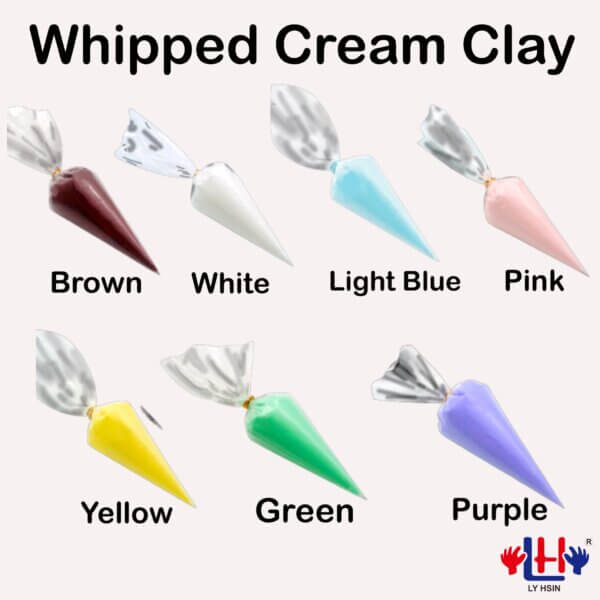 seven colors of whipped cream clay