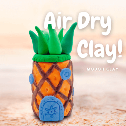 air dry clay pineapple pen holder