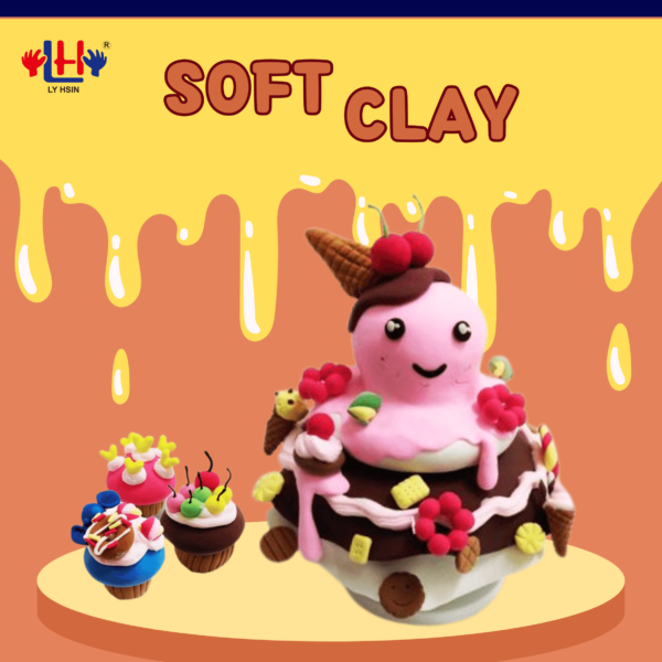 artwork of soft clay two cake