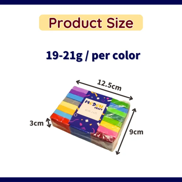 product size of polymer clay