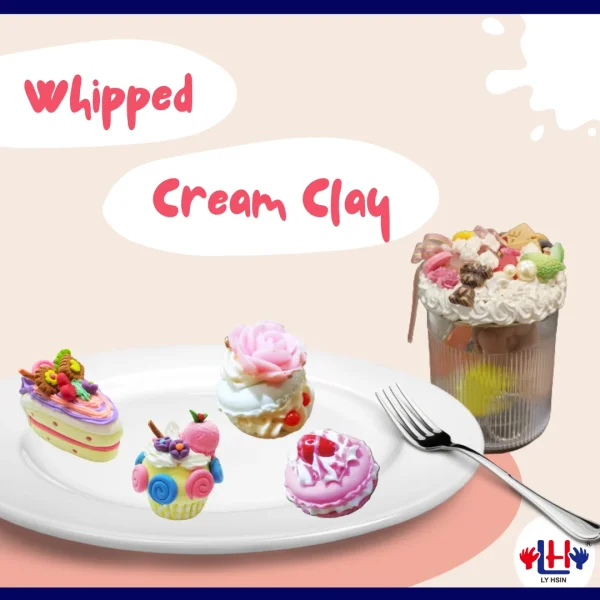 whipped cream clay dessert